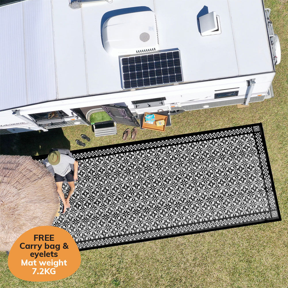 Znz Custom Large PP Foldable Waterproof Woven RV Patio Outdoor Rug