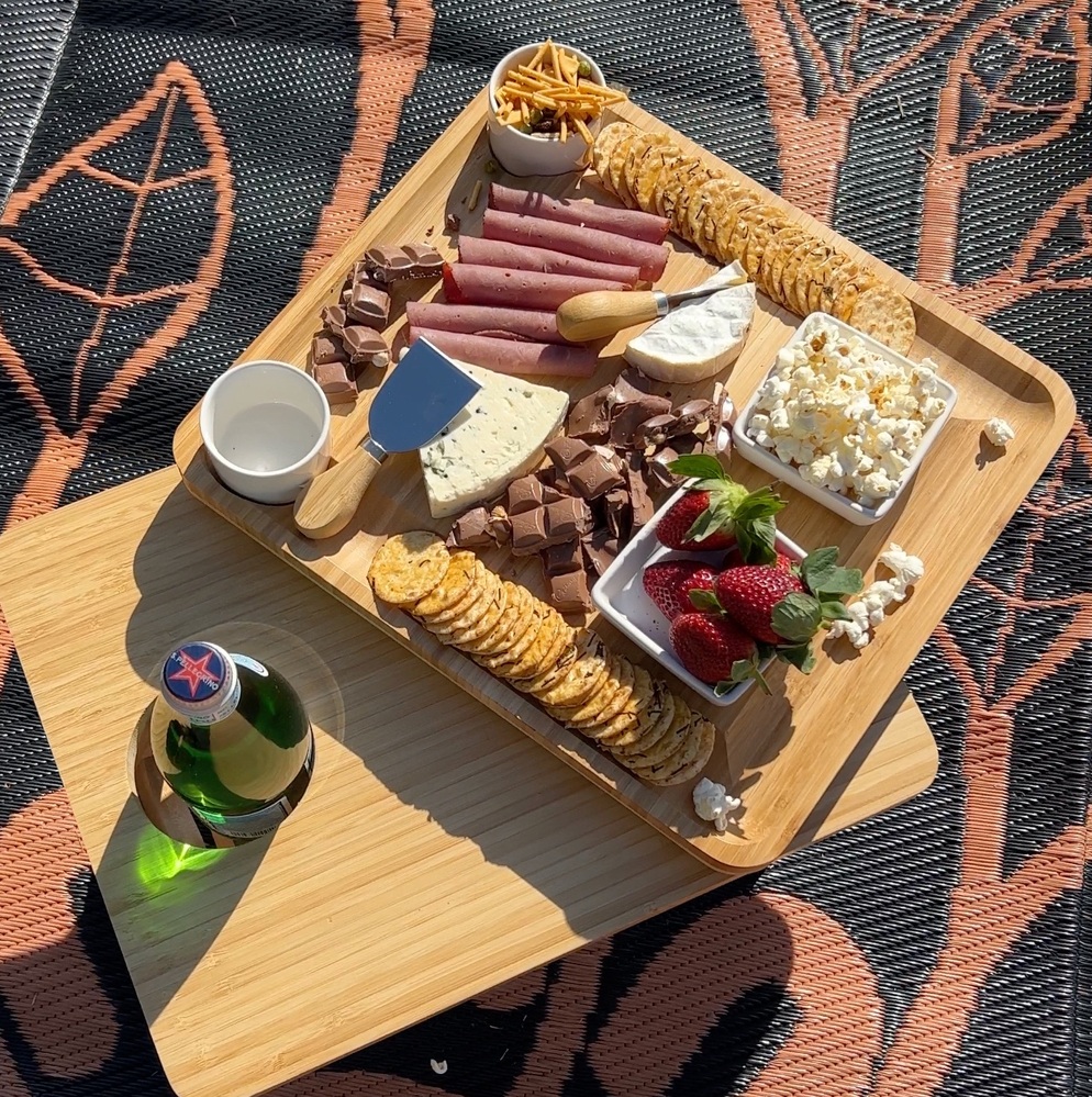 Sustainable Bamboo Deluxe Cheese Board Picnic Set