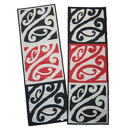 Maori Recycled Plastic Mats Mangopare Carpet Runner in Red White and