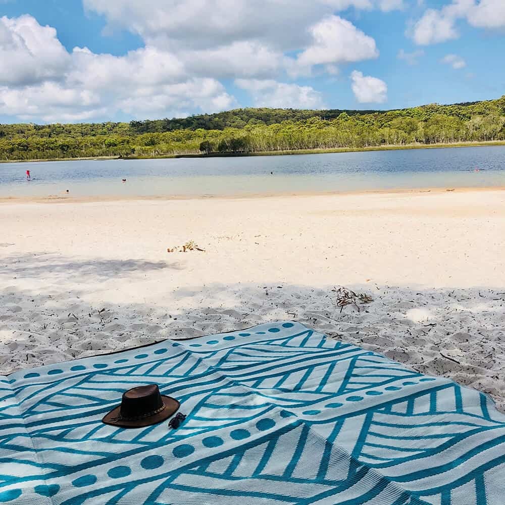 Aboriginal Mats Hide Tide in Green & Grey