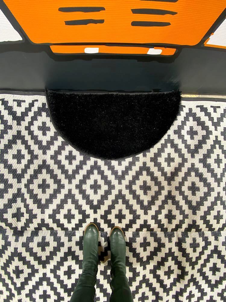 Turf Doormat, Semi Circle black