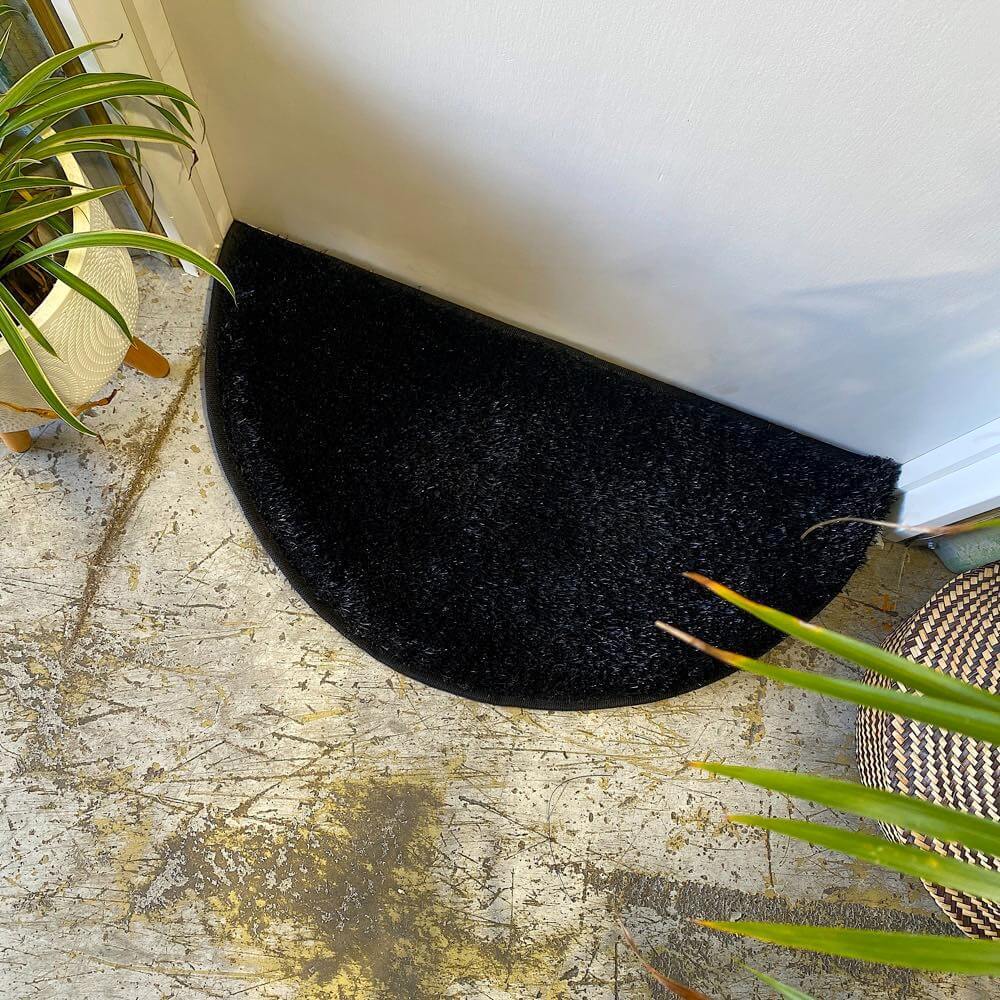 Turf Doormat, Semi Circle black