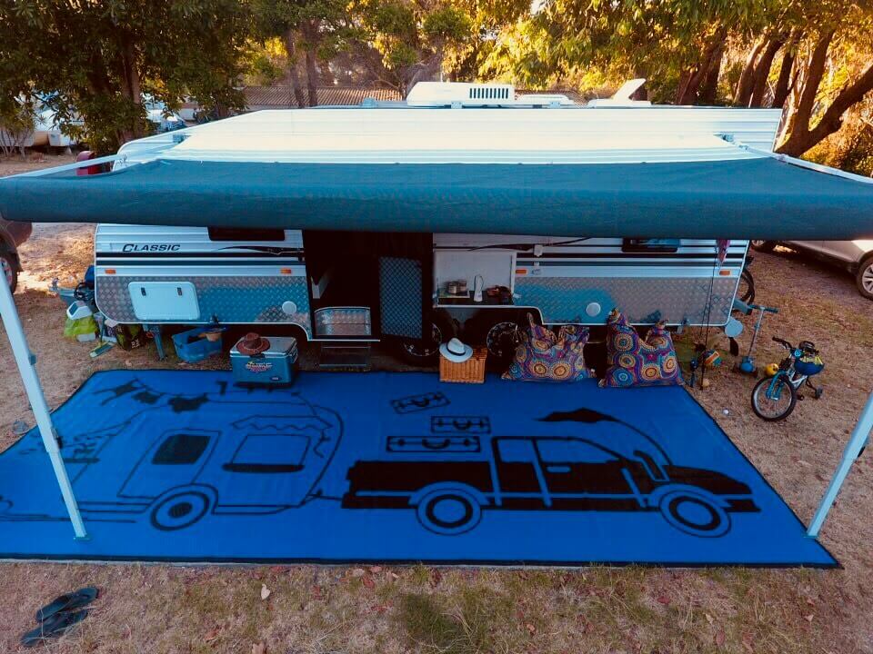 Retro Caravan Australia Design Camping Mat Recycled Mats