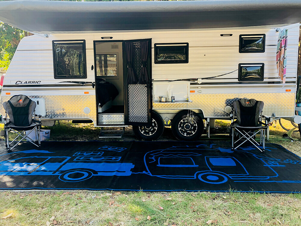 Retro Caravan Australia Design Camping Mat Recycled Mats