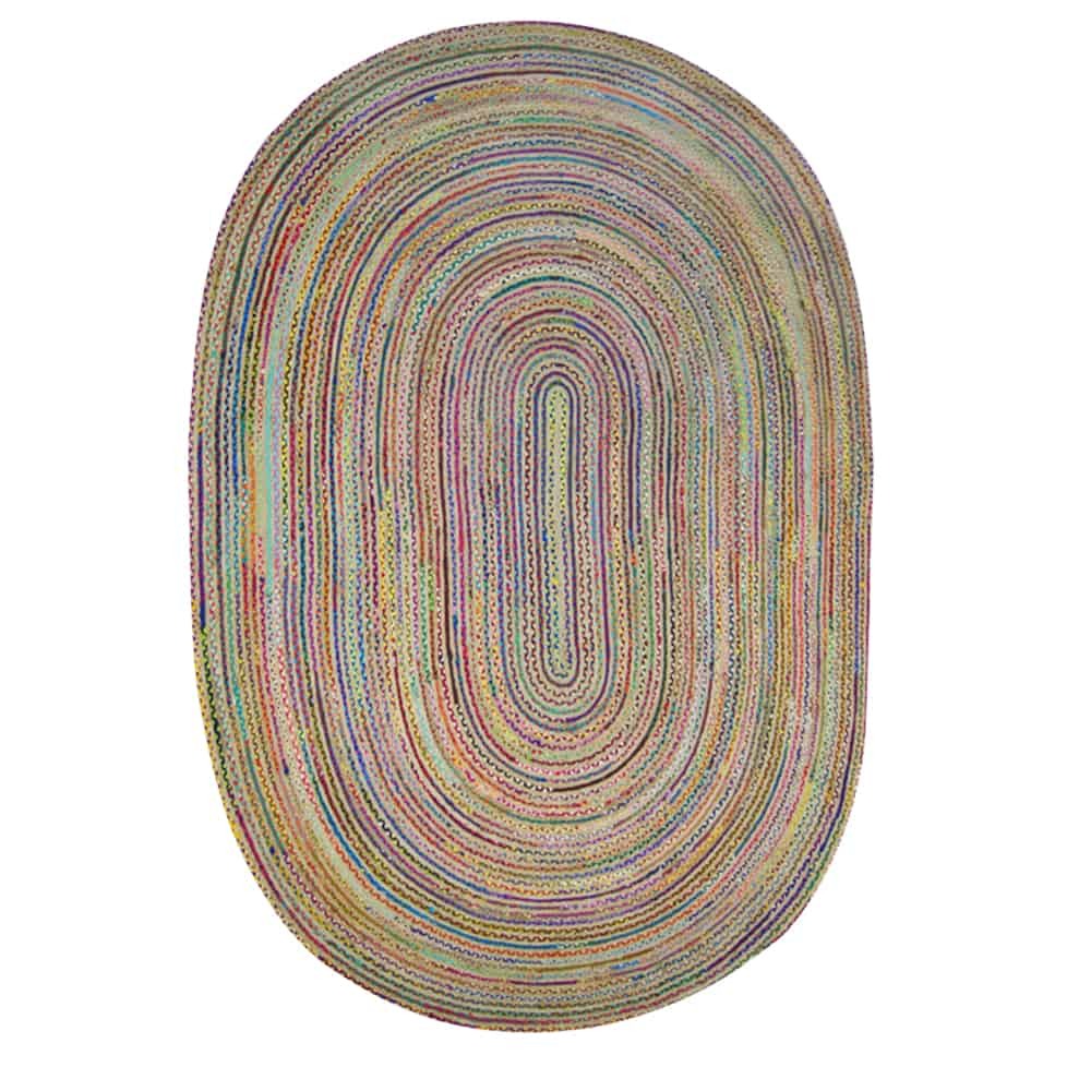 Chindi Rug Indian Floor Rug Oval Large Recycled Mats