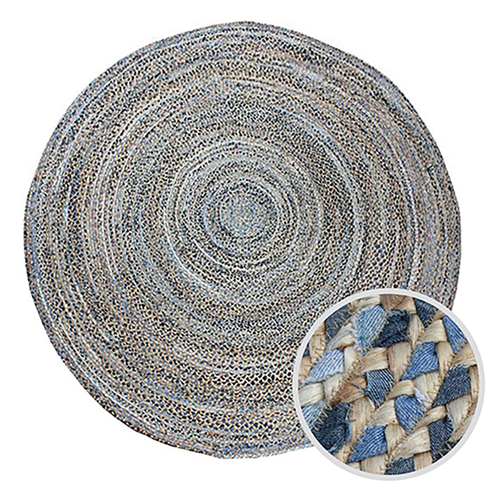 Chindi Rug Indian Floor Rug Denim Large Recycled Mats