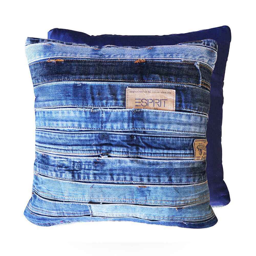 Recycled Denim Cushion Recycled Denim Blue Combination Recycled Mats