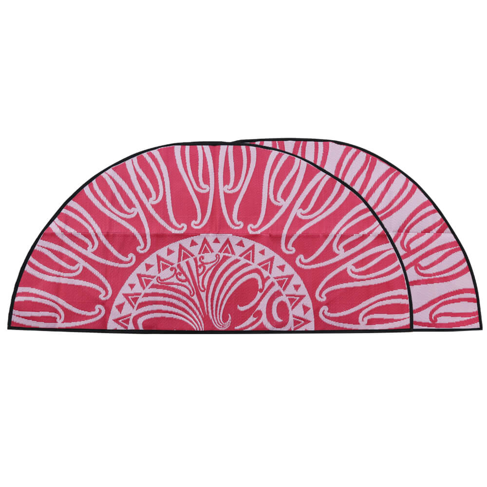 Nz Maori Design Plastic Mat Outdoor Rug 2 7m Semi Circle In