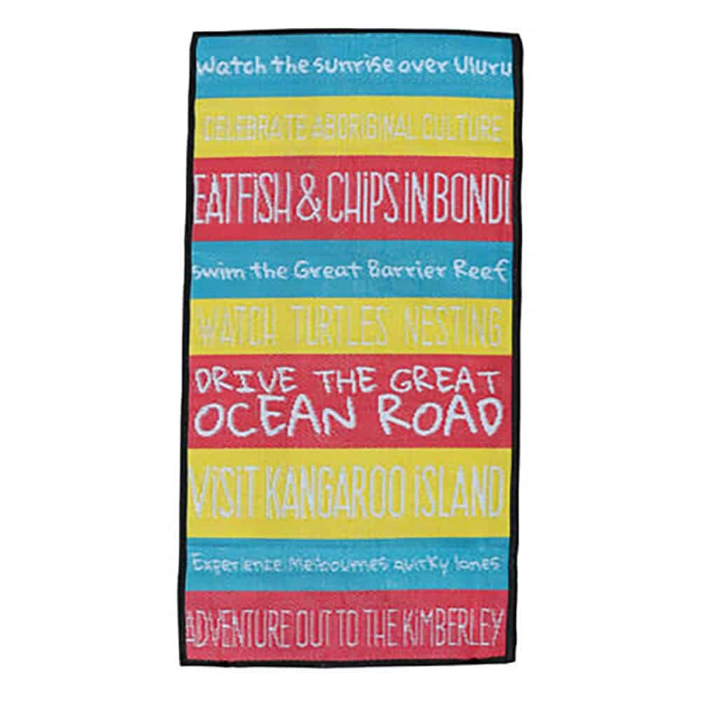 Australian Bucket List Recycled Plastic Outdoor Rug Travel Mat