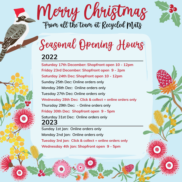 Recycled floor mats ideal for both indoor and outdoor use, reversible