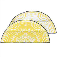 SURF, SAND & SUN - Aboriginal Design Recycled Mat, Yellow & White