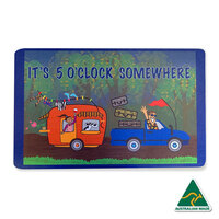 IT’S 5 O’CLOCK SOMEWHERE Caravan Aboriginal Design Recycled Door Mat