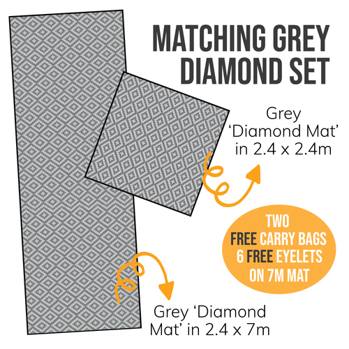 Grey Diamond Mat Set