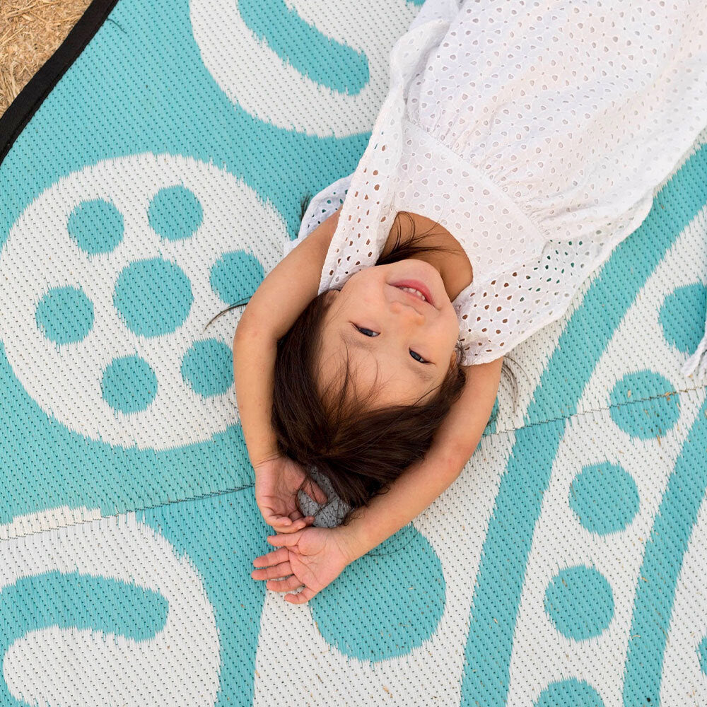 Garrima Mat 3m - Aqua/White