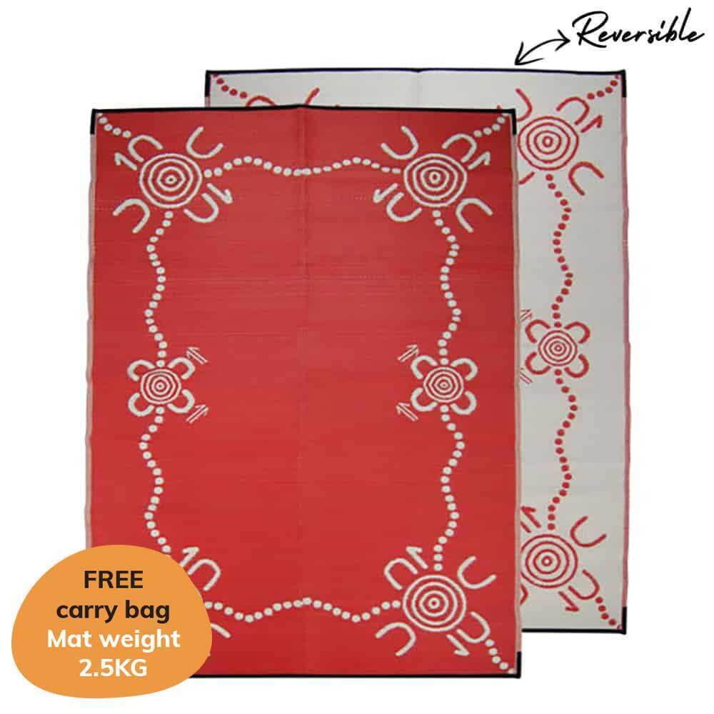 Tracks Mat 1.8m x 2.7m - Red/White