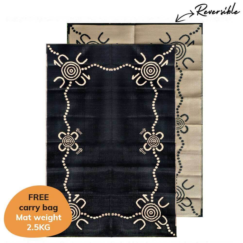 Tracks Mat 1.8m x 2.7m - Black/Fawn