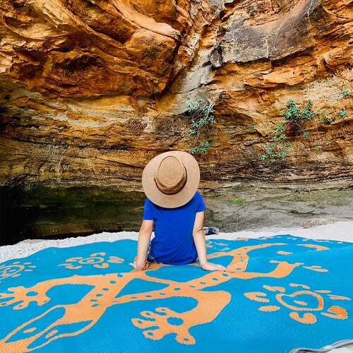 Sand Goanna Mat 1.8m x 2.7m - Blue/Orange