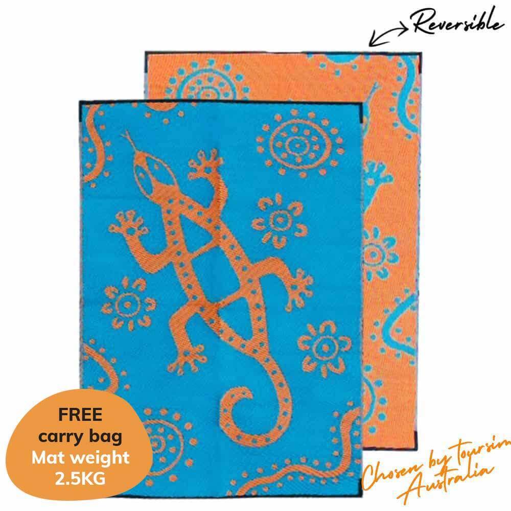 Sand Goanna Mat 1.8m x 2.7m - Blue/Orange