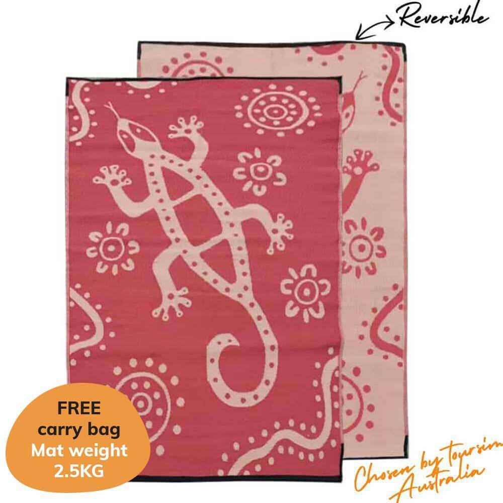 Sand Goanna Mat 1.8m x 2.7m - Red/Beige