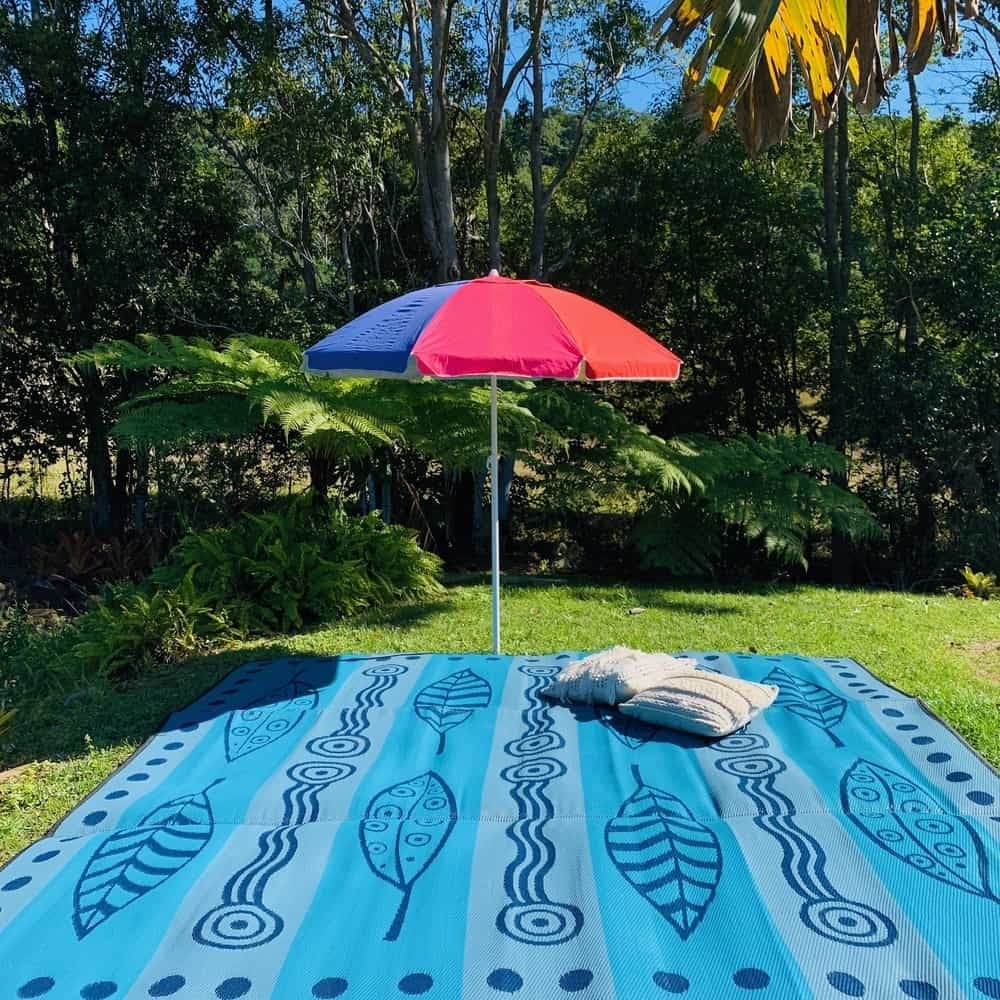 Gum Leaves & Waterholes Mat - Blue