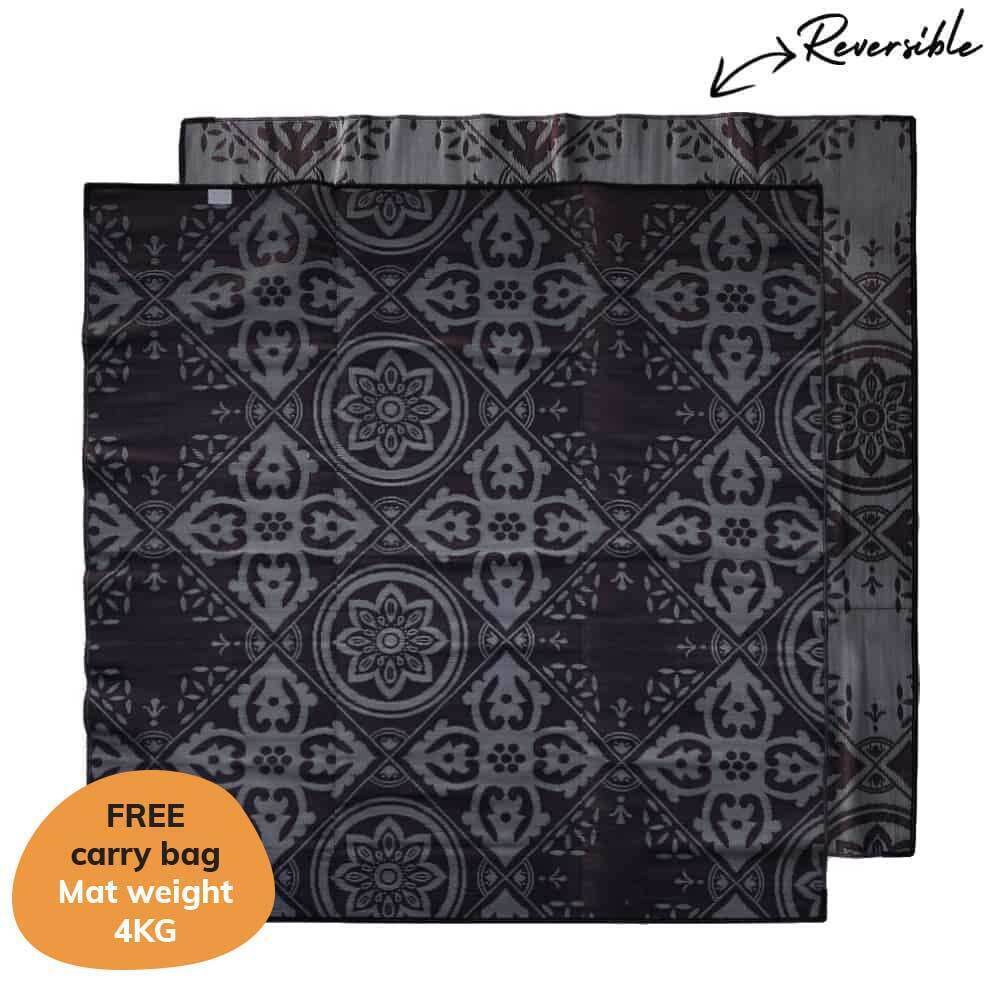 Casablanca Mat 3m x 3m - Burgundy/Grey