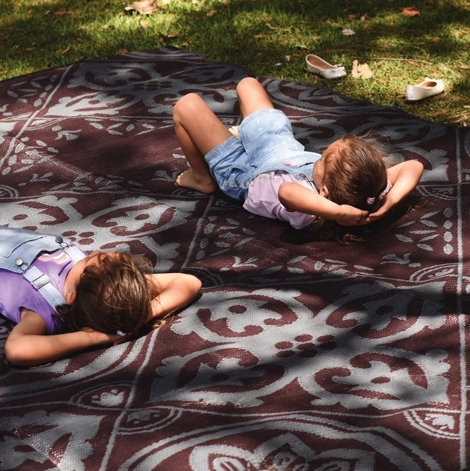 Casablanca Mat 3m x 3m - Burgundy/Grey