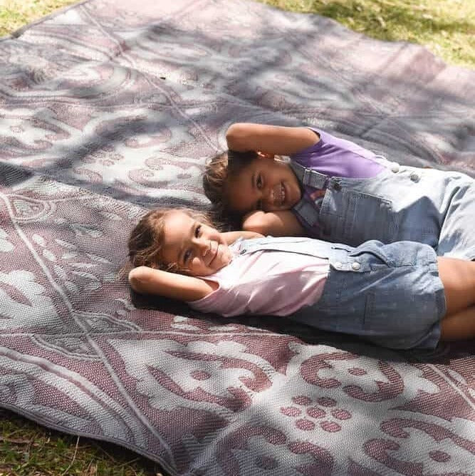 Casablanca Mat 3m x 3m - Burgundy/Grey
