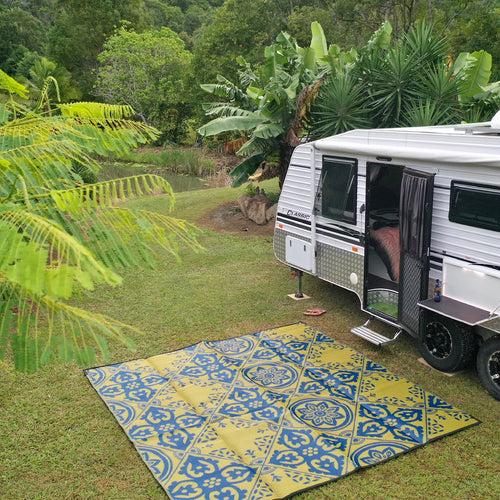 Casablanca Mat 3m x 3m - Blue/Gold