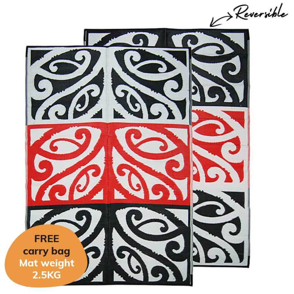 Mangopare Mat 1.8m x 2.7m - Red/Black/White
