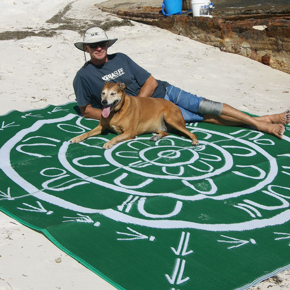 Yarning Circle Mat 2.7m x 2.7m - Green/White