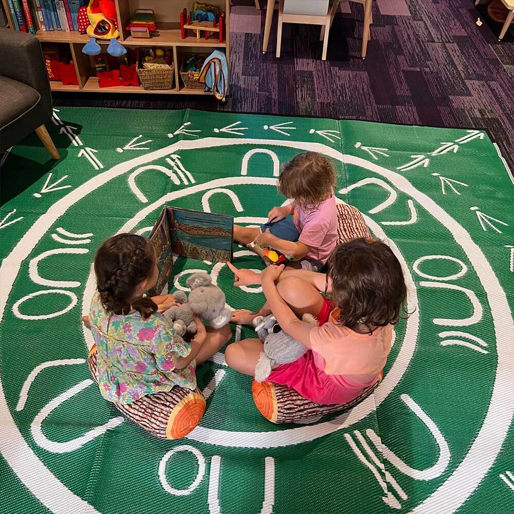 Yarning Circle Mat 2.7m x 2.7m - Green/White