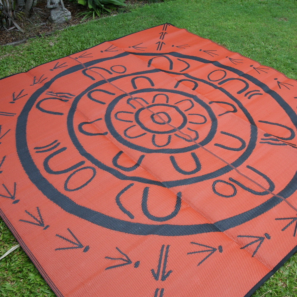 Yarning Circle Mat 2.7m x 2.7m - Orange/Black