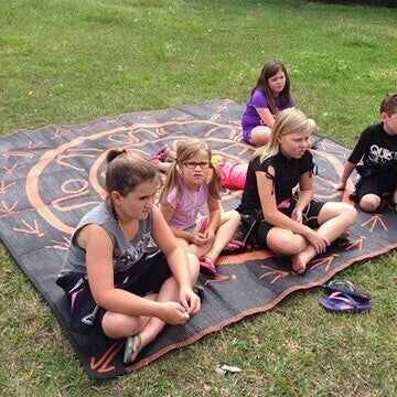 Yarning Circle Mat 2.7m x 2.7m - Orange/Black