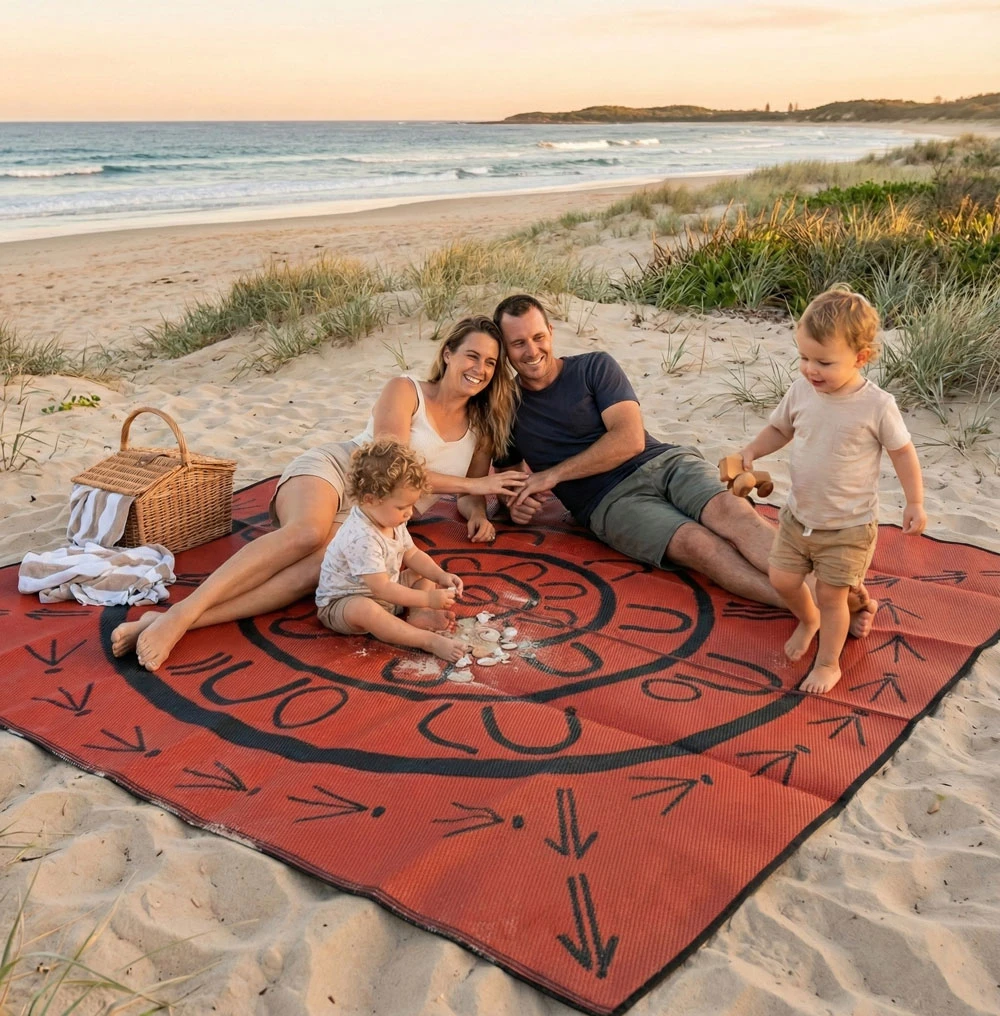 Yarning Circle Mat 2.7m x 2.7m - Orange/Black