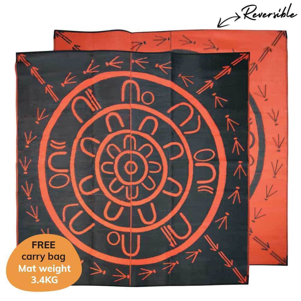 Yarning Circle Mat 2.7m x 2.7m - Orange/Black