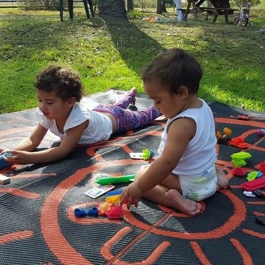 Yarning Circle Mat 2.7m x 2.7m - Orange/Black