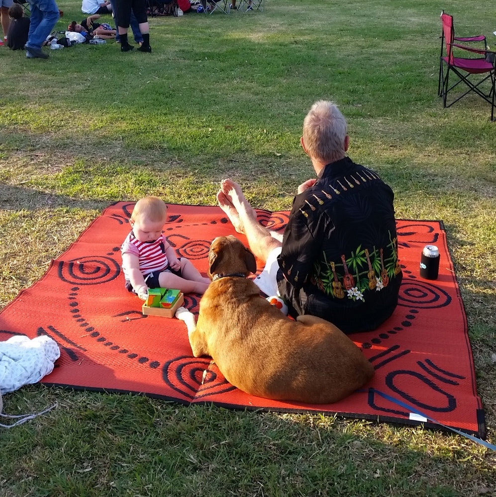 Gatherings Mat 1.8m x 1.8m - Orange/Black
