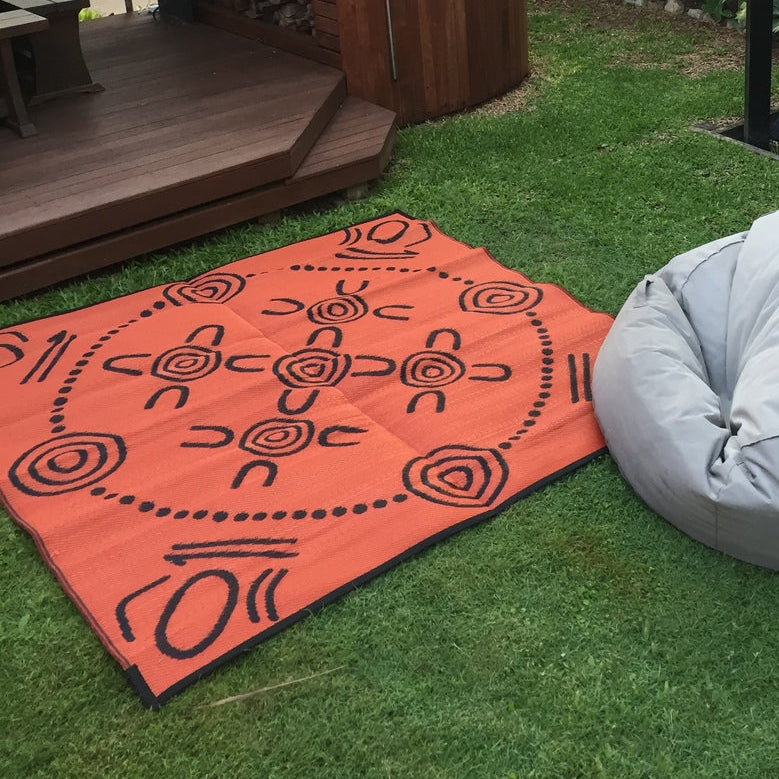 Gatherings Mat 1.8m x 1.8m - Orange/Black