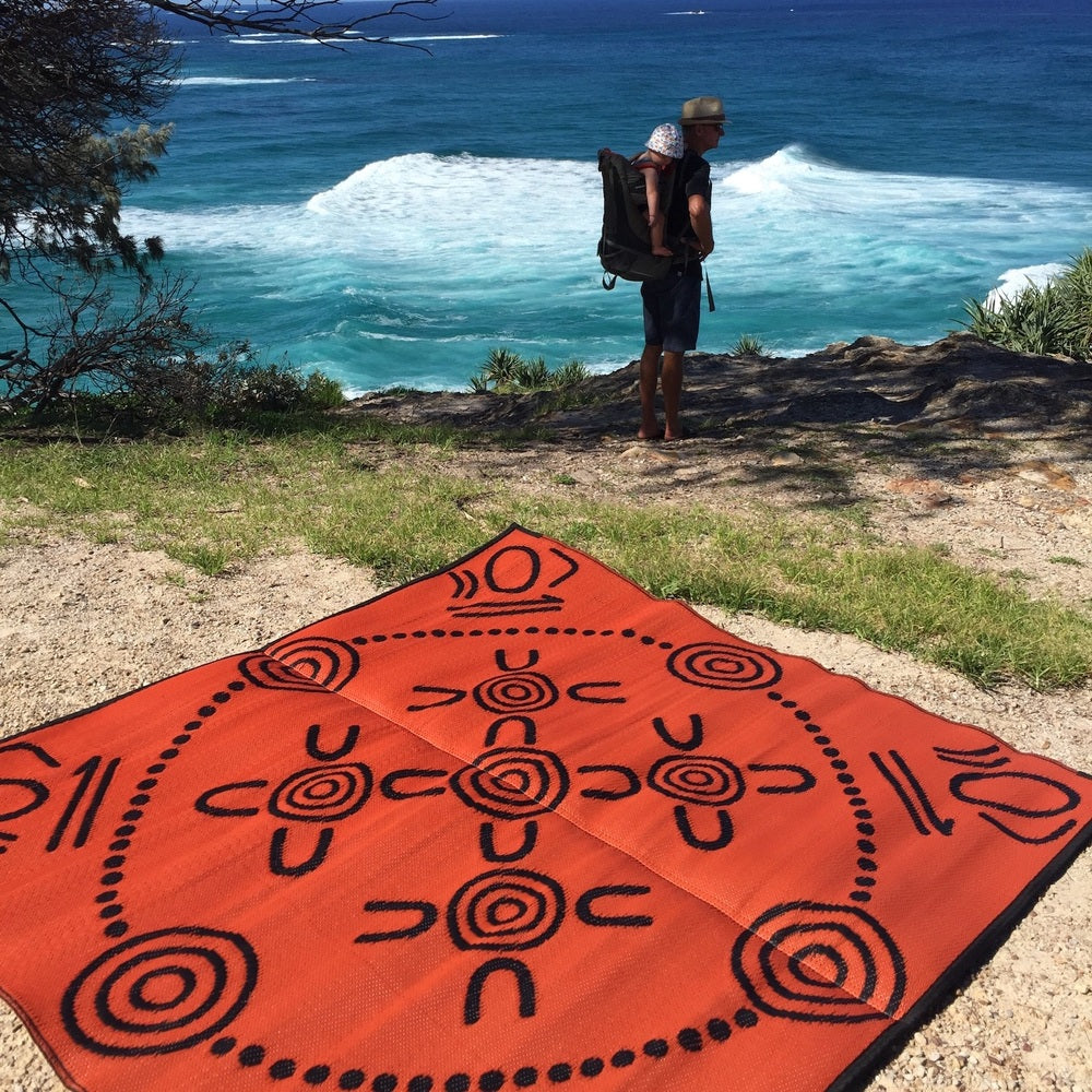 Gatherings Mat 1.8m x 1.8m - Orange/Black