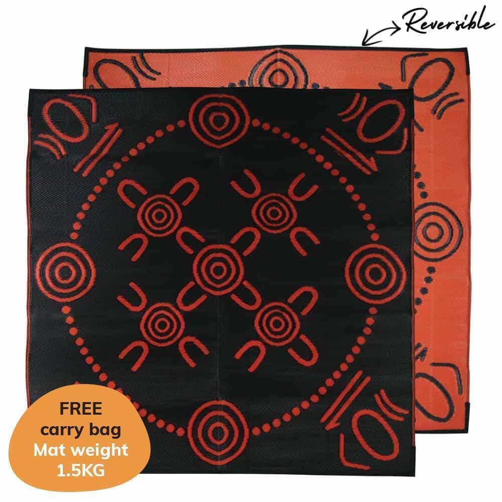 Gatherings Mat 1.8m x 1.8m - Orange/Black