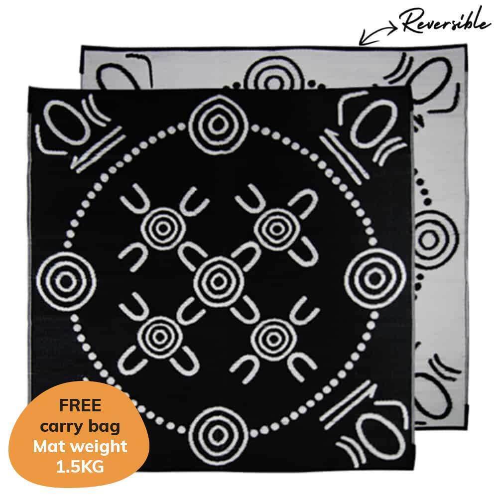 Gatherings Mat 1.8m x 1.8m - Black/White