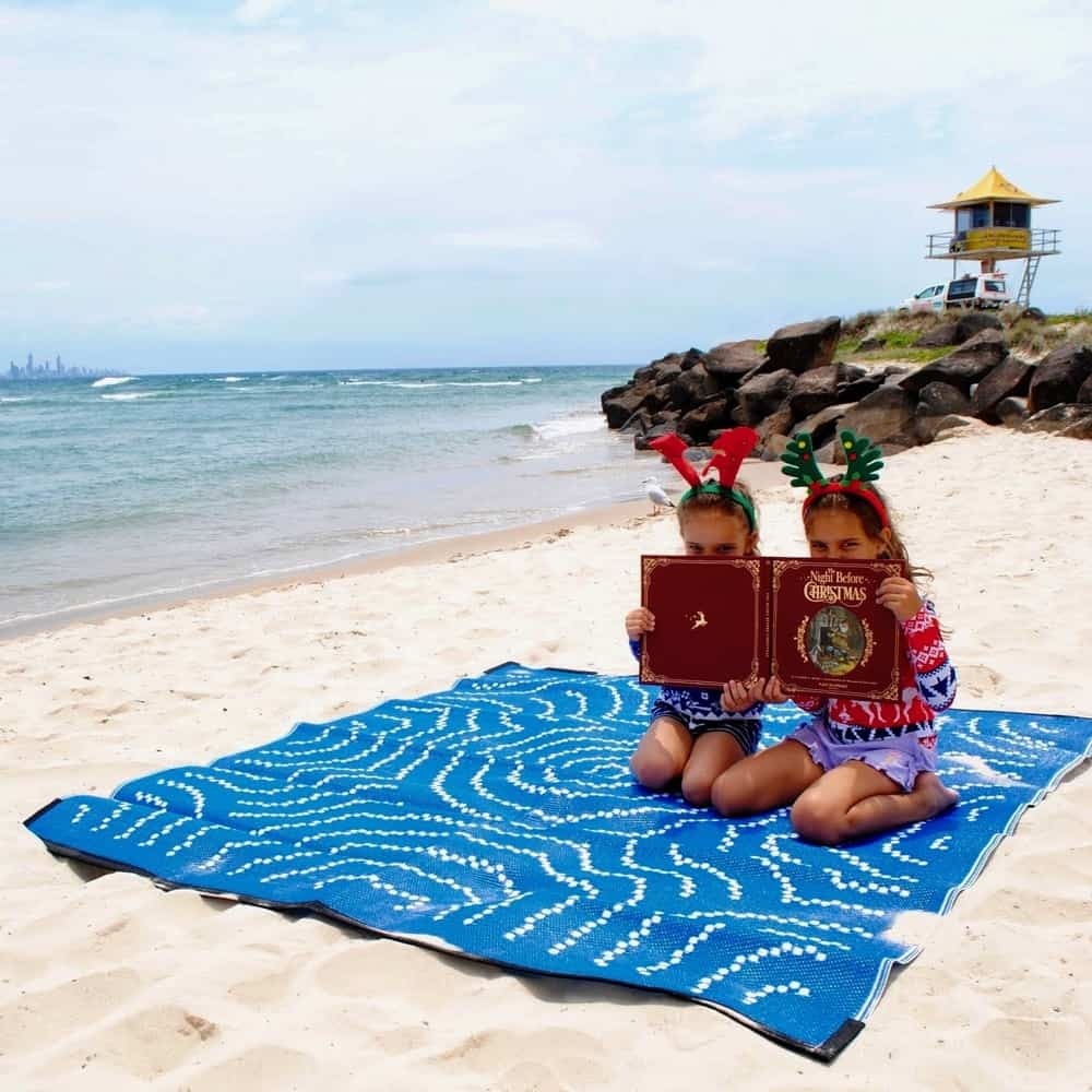 Water Dreaming Mat 1.8m x 1.8m - Blue/White