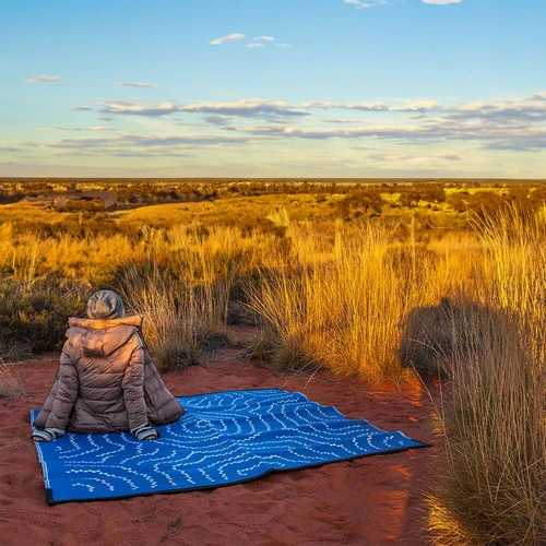 Water Dreaming Mat 1.8m x 1.8m - Blue/White