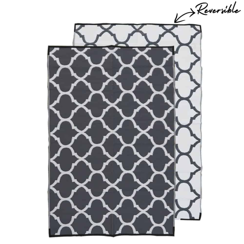 Moroccan Mat 1.8m x 2.7m - Charcoal/White