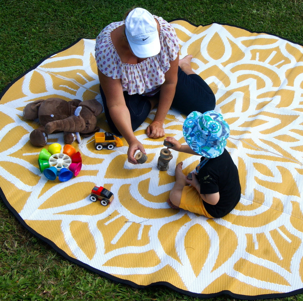 Ancestral Connectedness Mat 2.4m - Orange/White