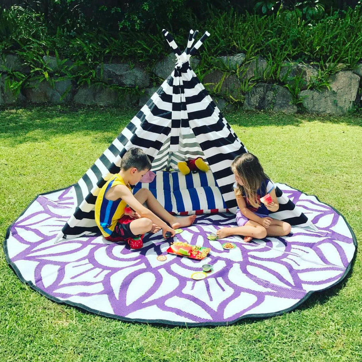 Ancestral Connectedness Mat 2.4m - Purple/White