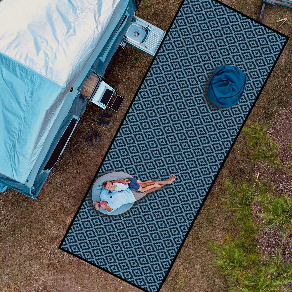 Diamond Mat 7m x 2.4m - Blue/Charcoal