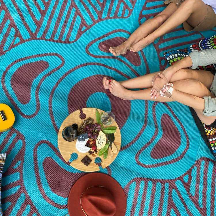 Connecting To Culture Mat 3m - Aqua/Burgundy