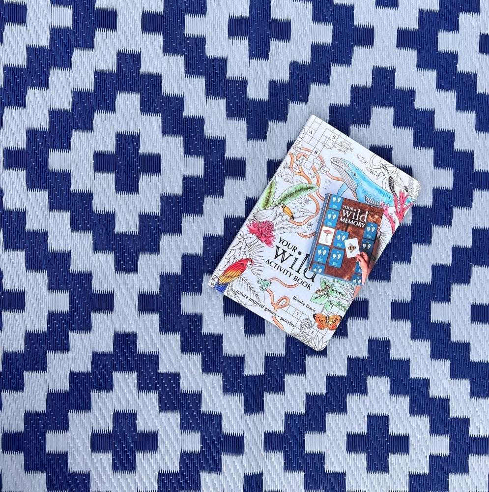 Diamond Mat - Navy/Grey
