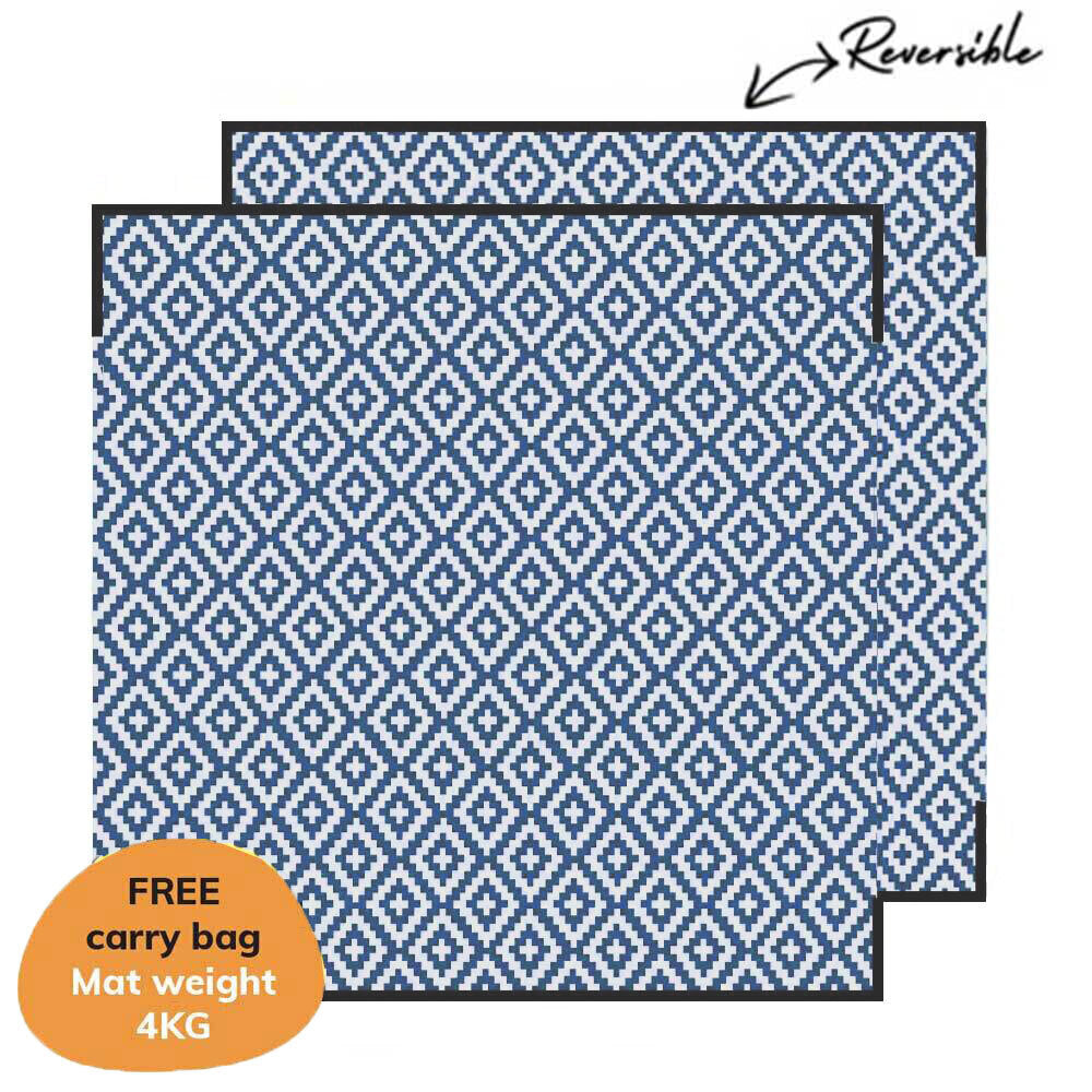 Diamond Mat - Navy/Grey
